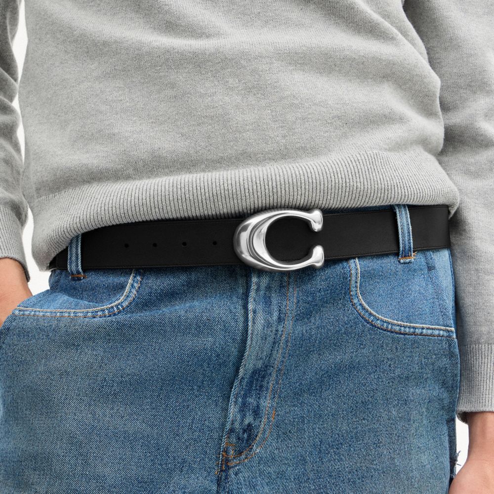 Мужские ремни Coach Sculpted C Buckle Reversible Belt, 38 Mm — фото 4
