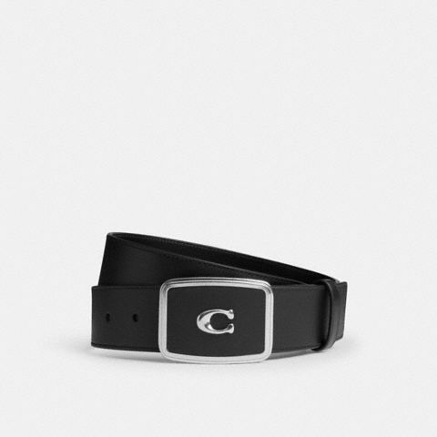 Мужские ремни Coach Signature Plaque Buckle Belt, 38 Mm