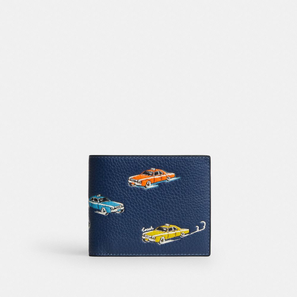 COACH®,3-In-1 Wallet With Car Print,,Front View