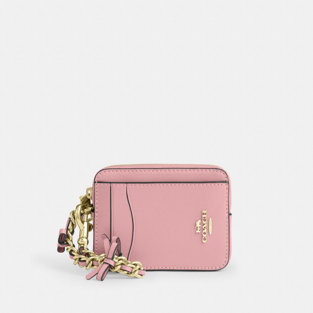 COACH&reg;,Zip Card Case With Bows,,Front View