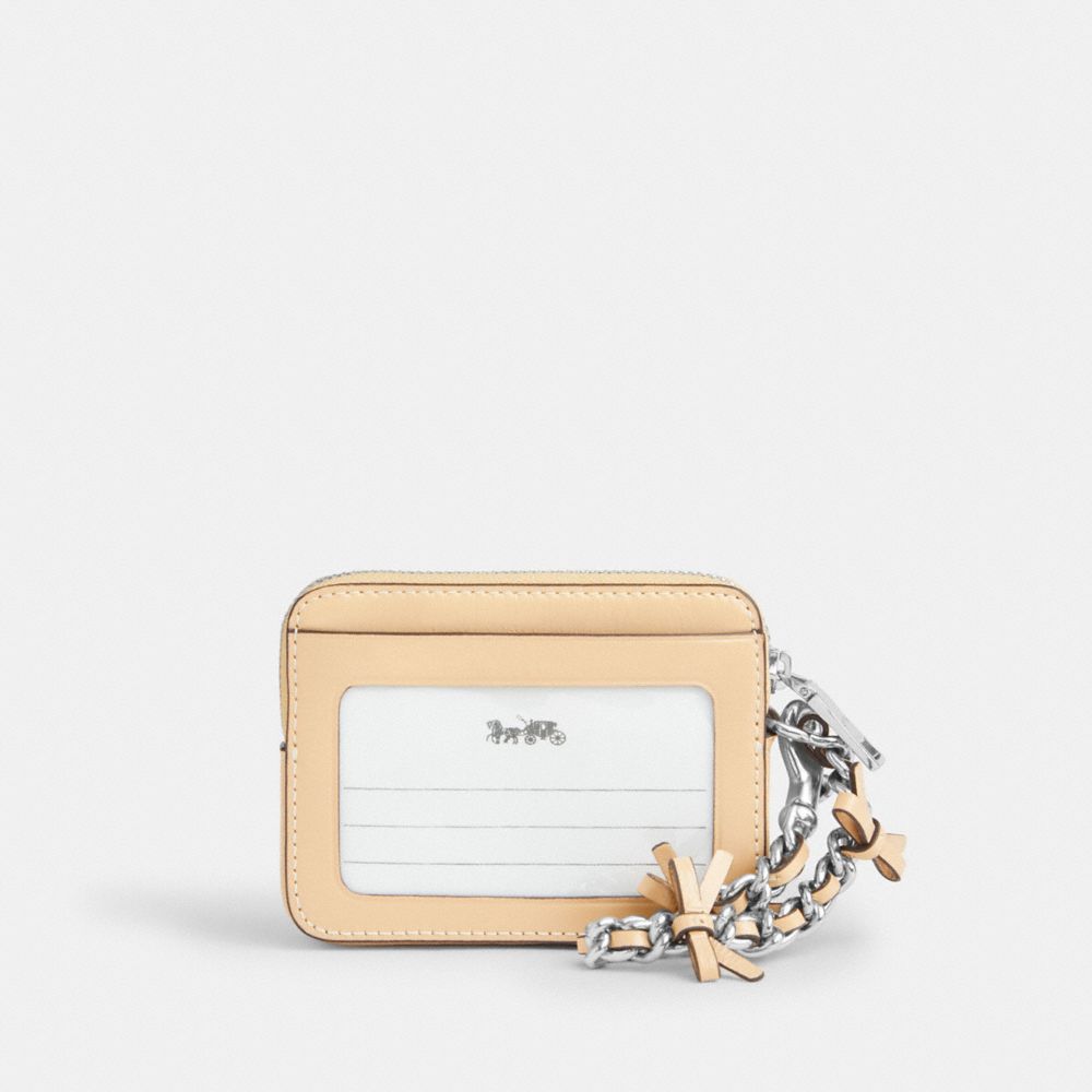 COACH®,Zip Card Case With Bows,,Back View