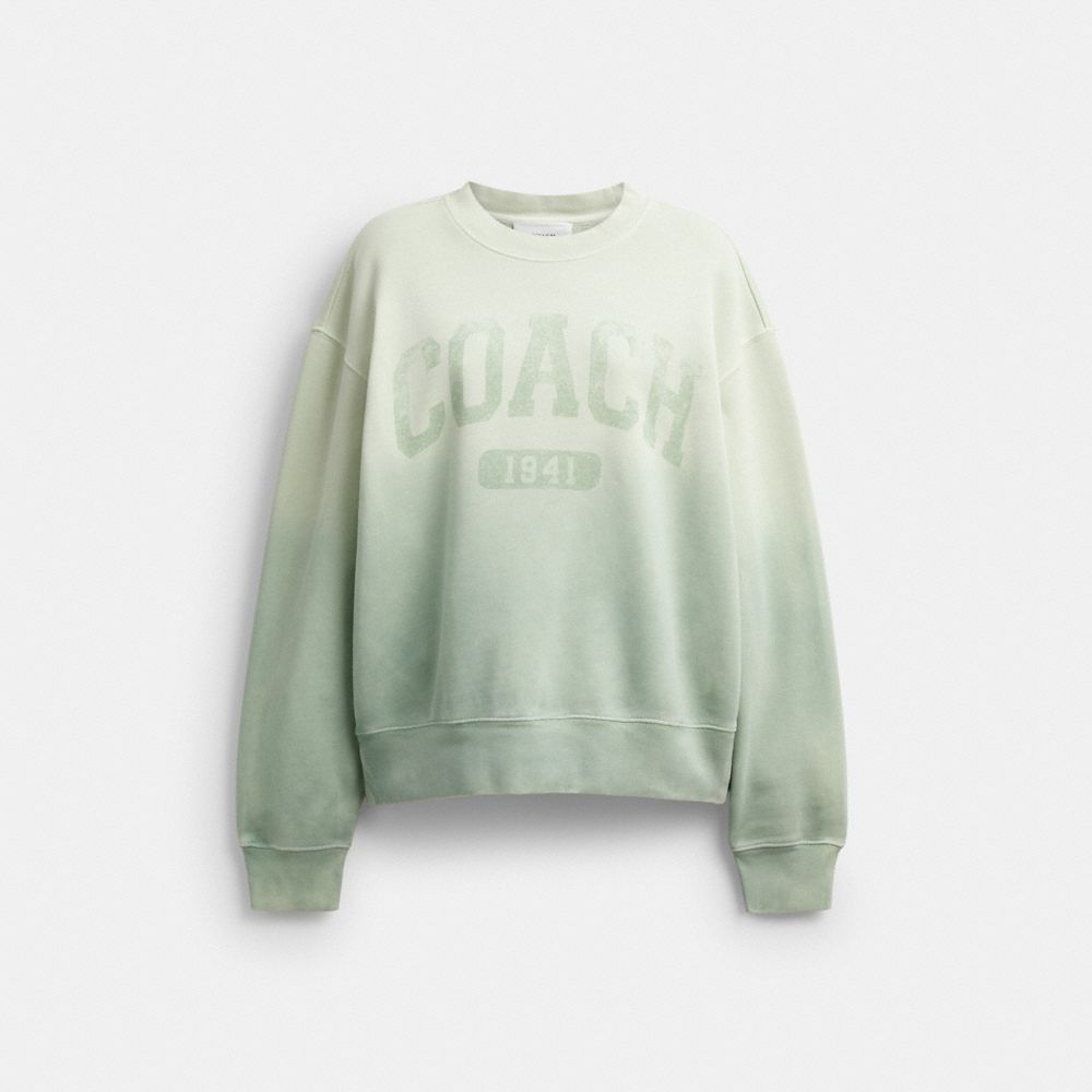 COACH®,Ombre Sporty Crewneck Sweatshirt In Organic Cotton,,Front View