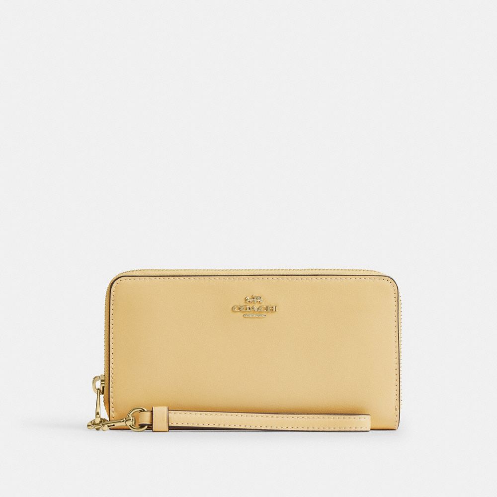 COACH®,Long Zip Around Wallet,Leather,Wristlet,Continental,Logo,Metal,Casual,,Front View
