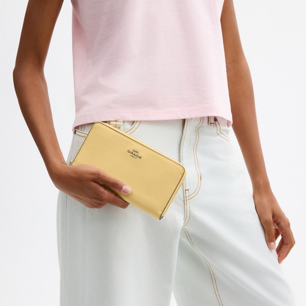 COACH®,Long Zip Around Wallet,Leather,Wristlet,Continental,Logo,Metal,Casual,,Detail View