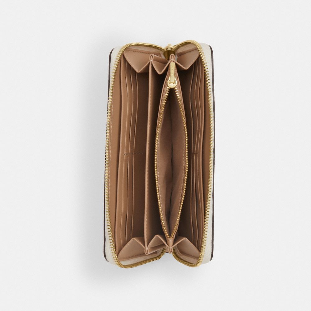 COACH®,Long Zip Around Wallet In Pretty Signature Canvas,,Inside View,Top View