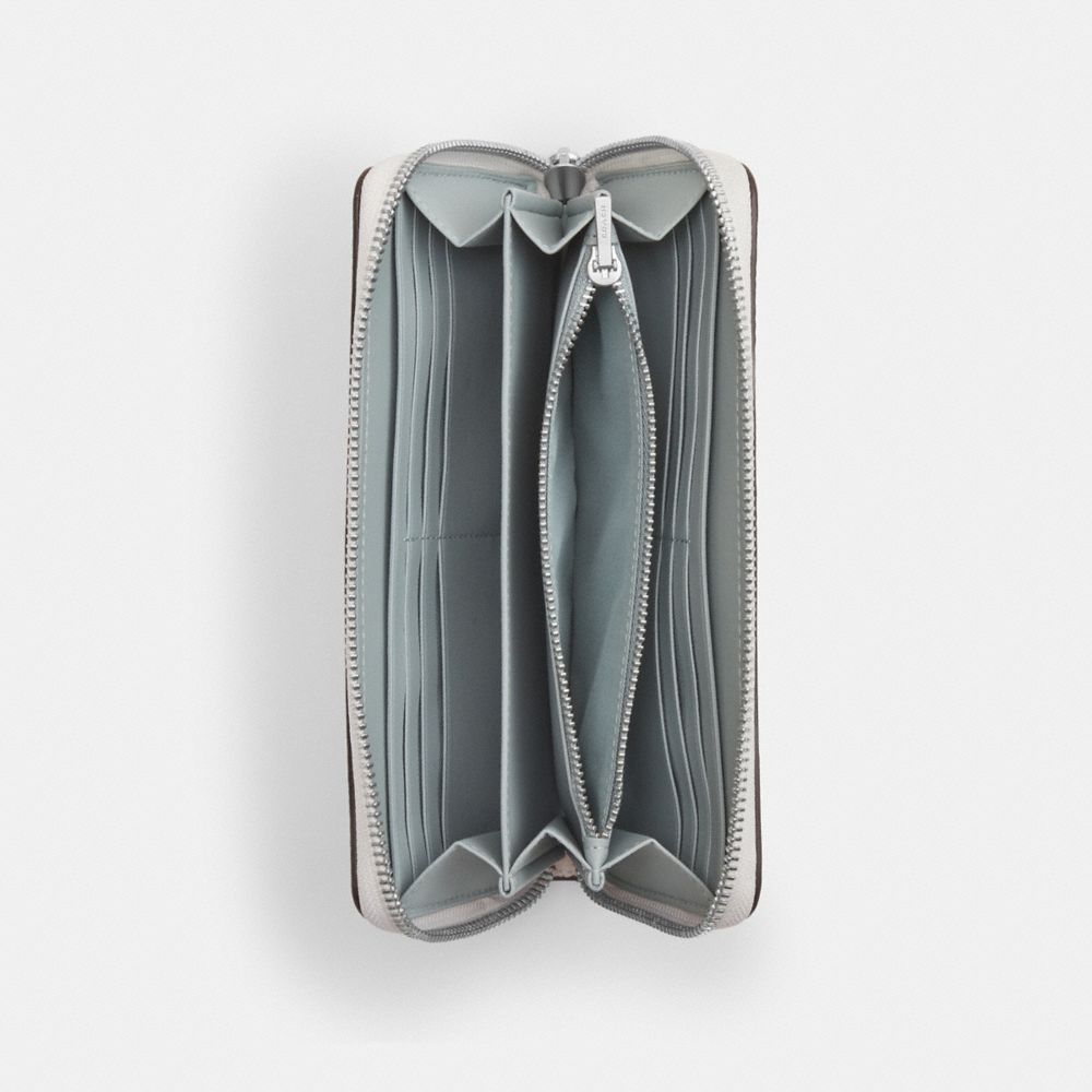 COACH®,Long Zip Around Wallet In Pretty Signature Canvas,,Inside View,Top View