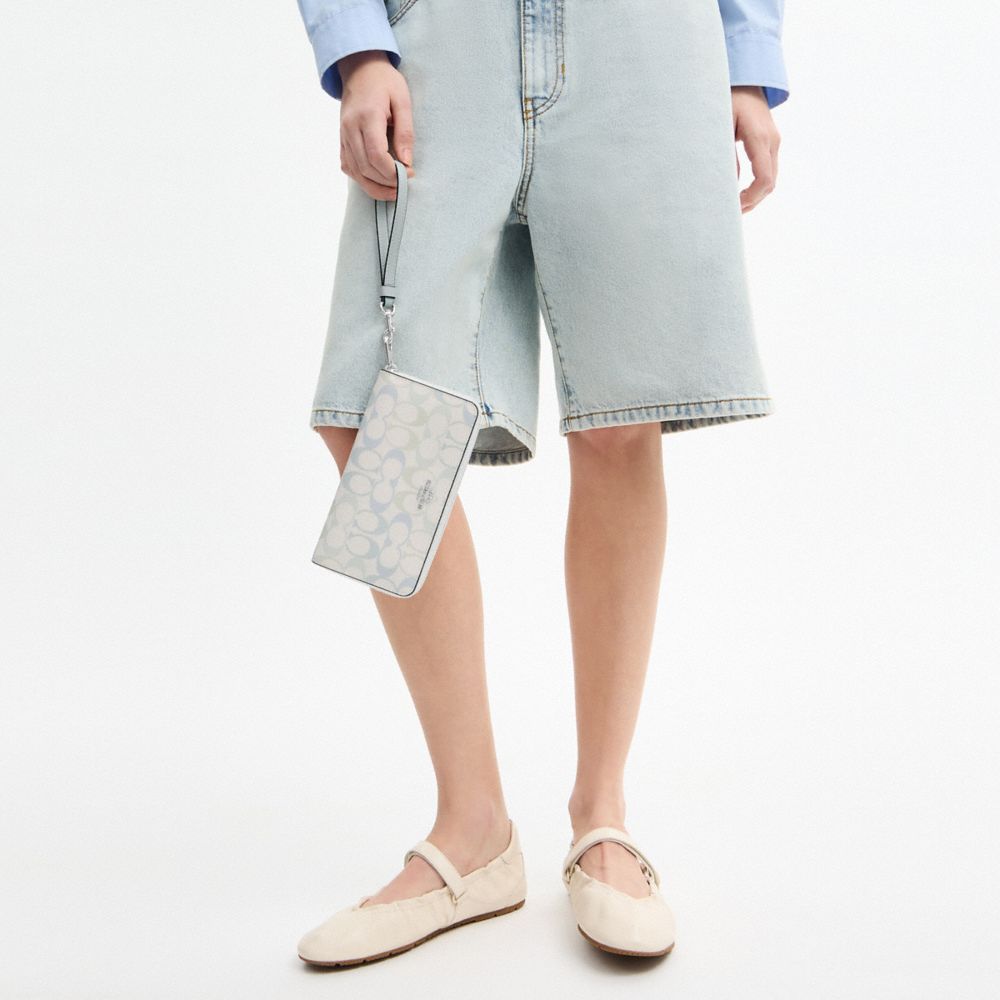 COACH®,Long Zip Around Wallet In Signature Canvas,,Detail View