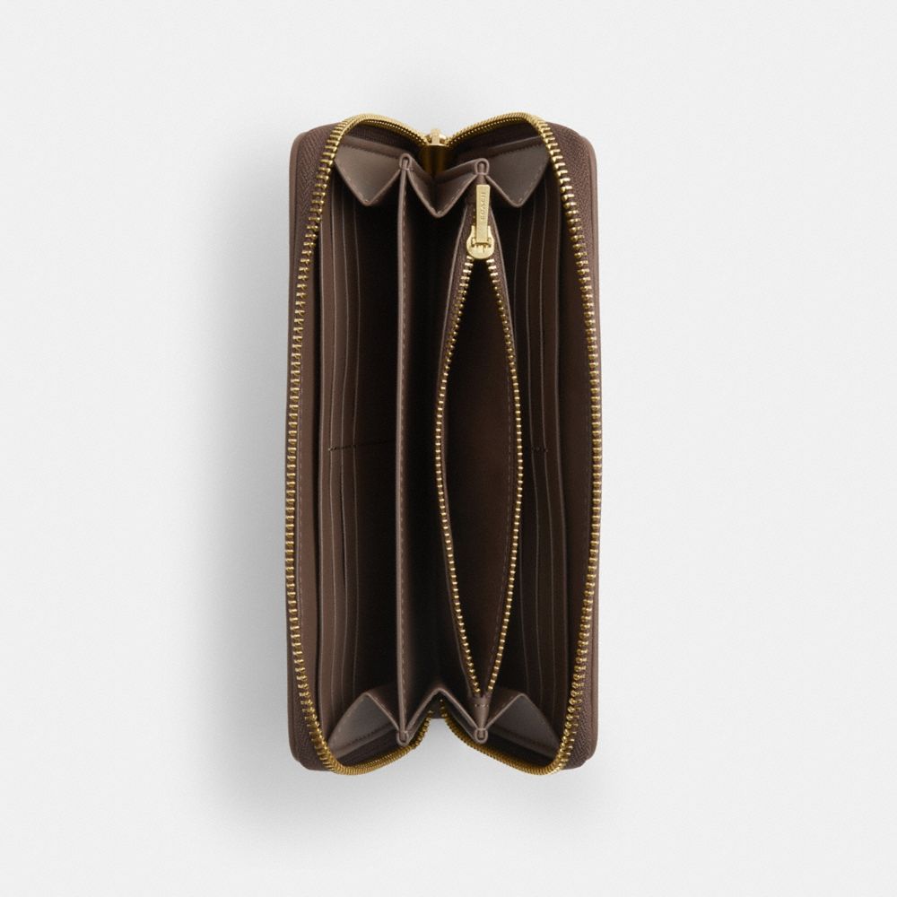 COACH®,Long Zip Around Wallet In Signature Jacquard With Floral Embroidery,,Inside View,Top View