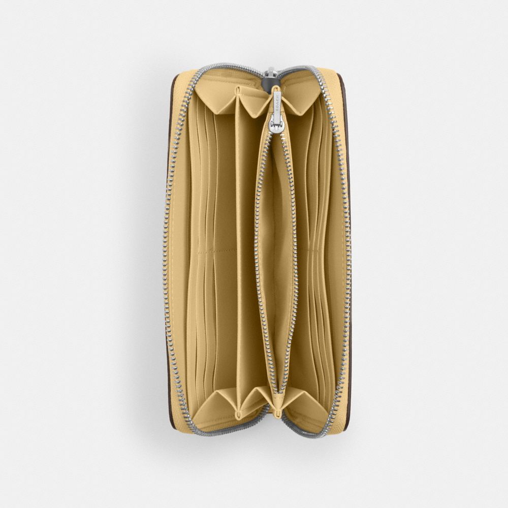 COACH®,Long Zip Around Wallet With Floral Print,,Inside View,Top View