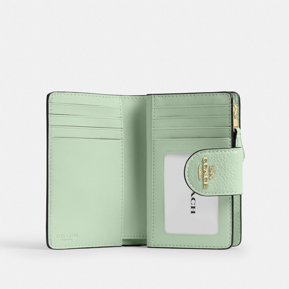 COACH®,Cuir galet,Or/Vert Pâle,Inside View,Top View