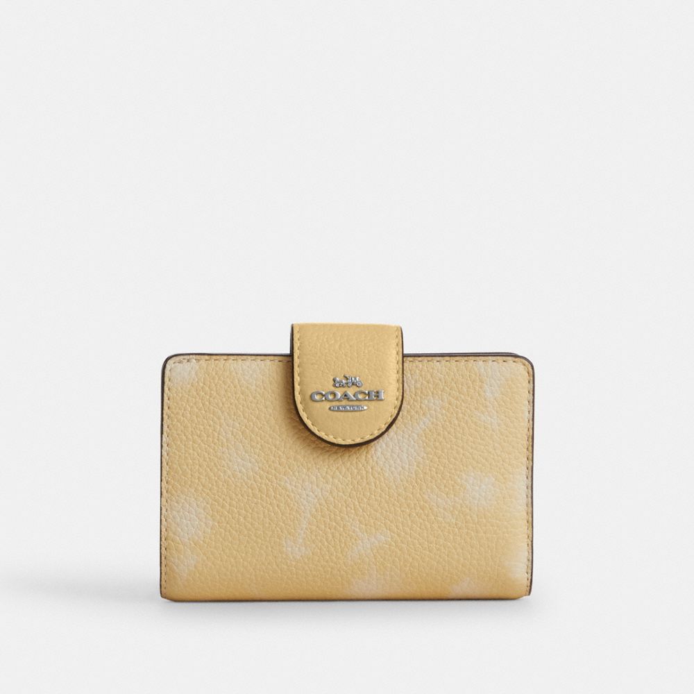 COACH®,Medium Corner Zip Wallet With Floral Print,,Front View