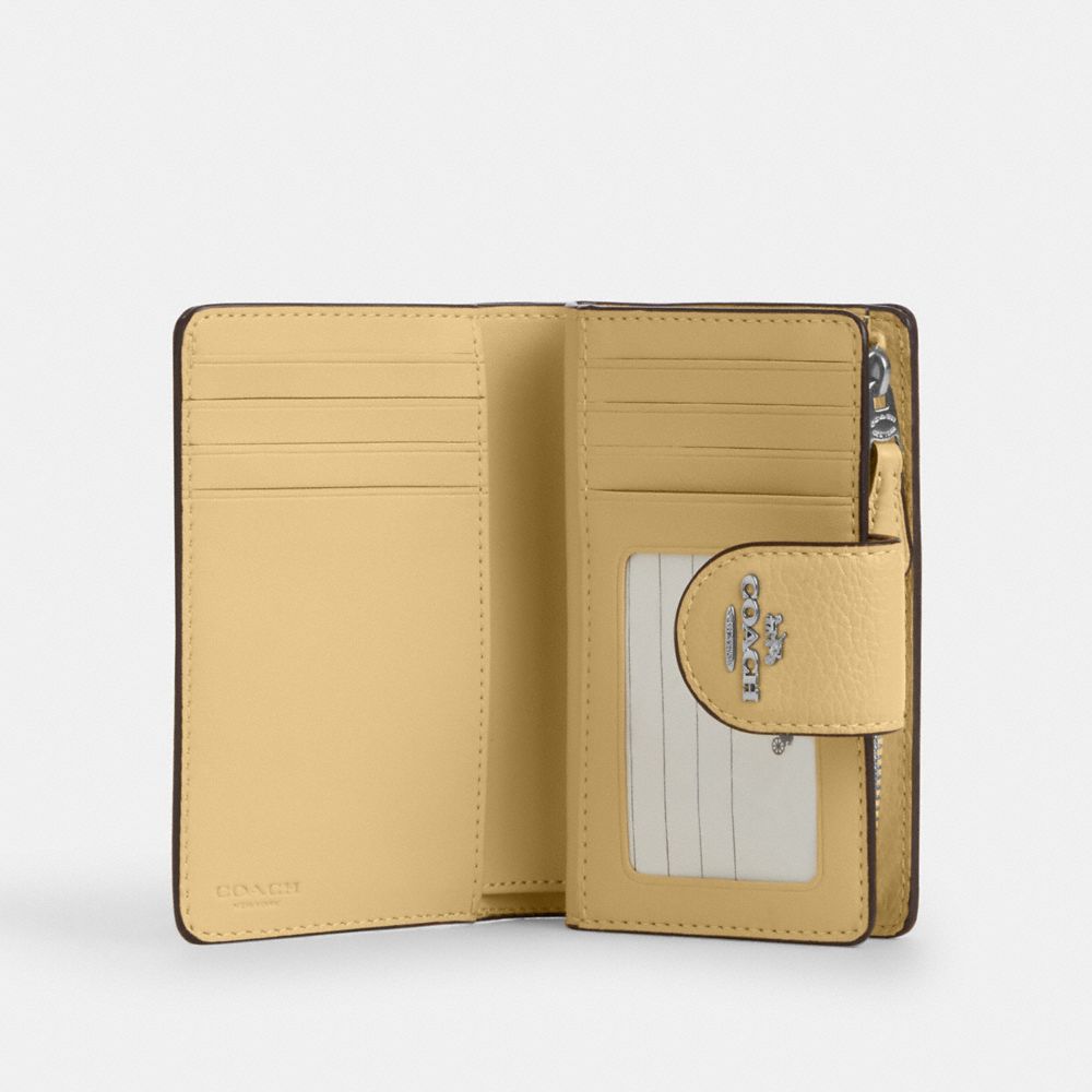 COACH®,Medium Corner Zip Wallet With Floral Print,,Inside View,Top View