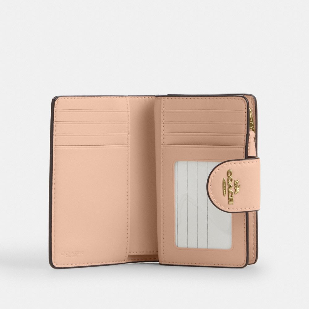 COACH®,Medium Corner Zip Wallet In Pretty Signature Canvas,,Inside View,Top View