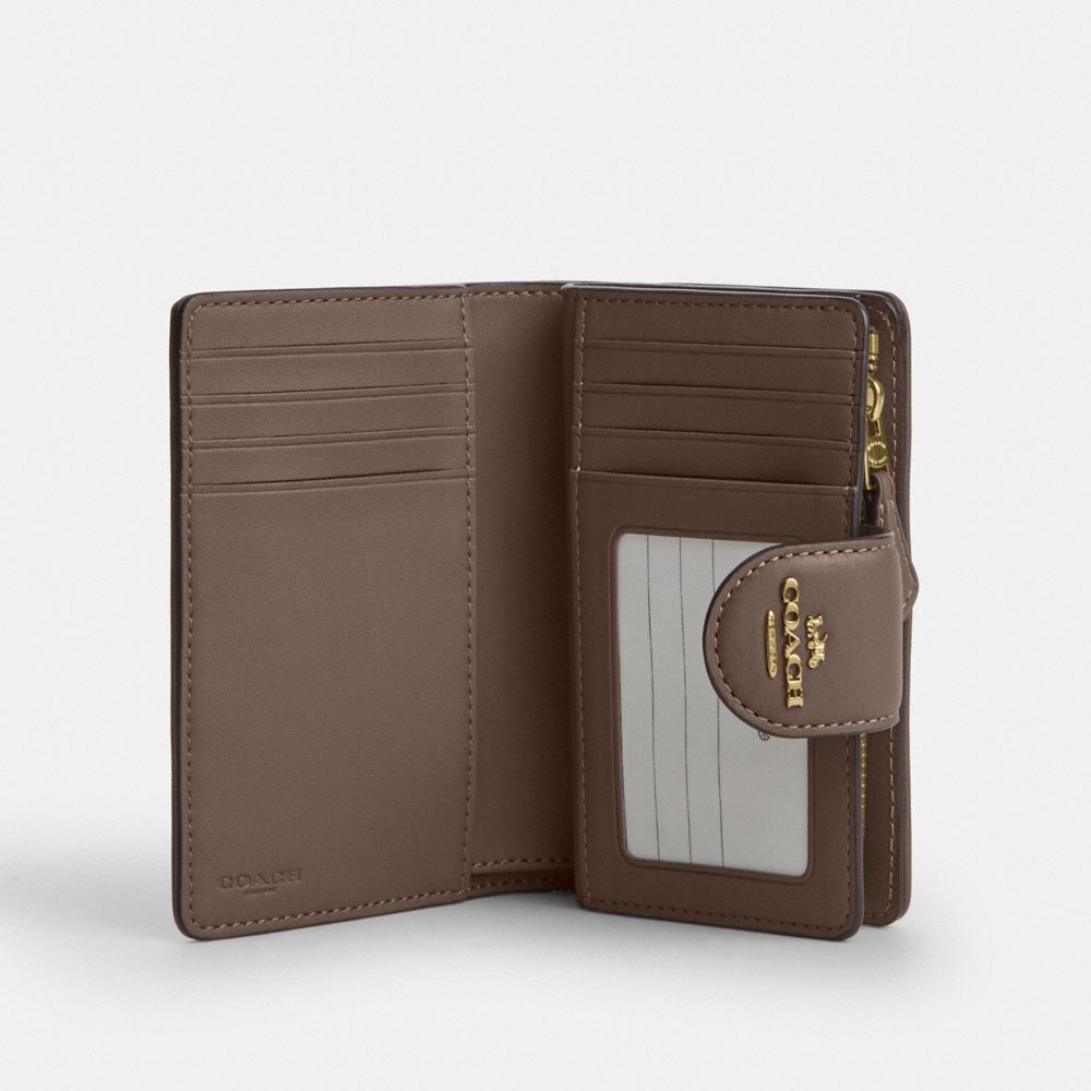 COACH®,Medium Corner Zip Wallet In Signature Jacquard With Floral Embroidery,,Inside View,Top View