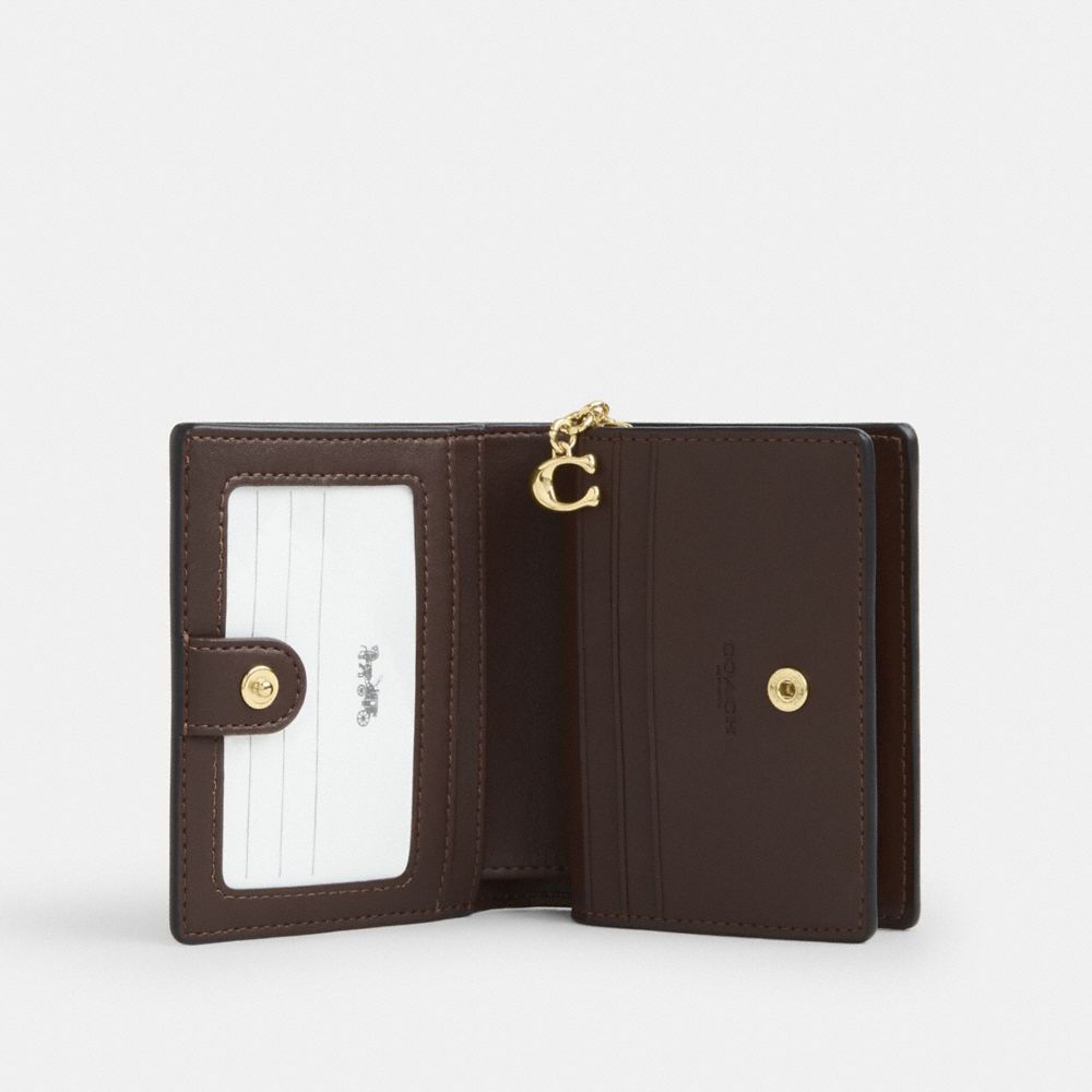 COACH®,Snap Wallet In Ombre Signature Canvas,Brown,Inside View,Top View