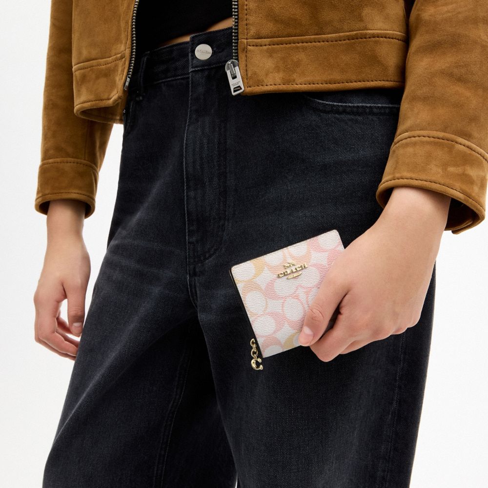 COACH®,Snap Wallet In Pretty Signature Canvas,,Detail View