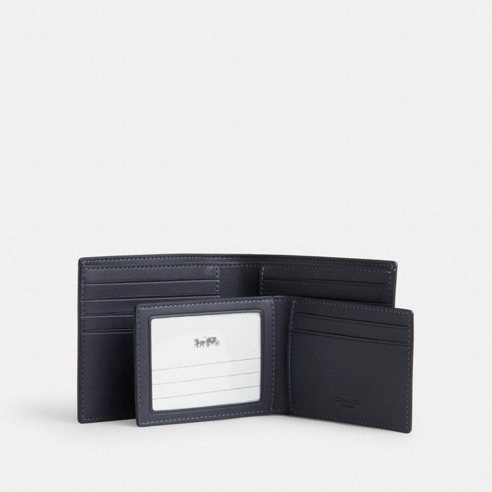 COACH®,3-In-1 Wallet In Ombre Signature Canvas,Navy,Interior View