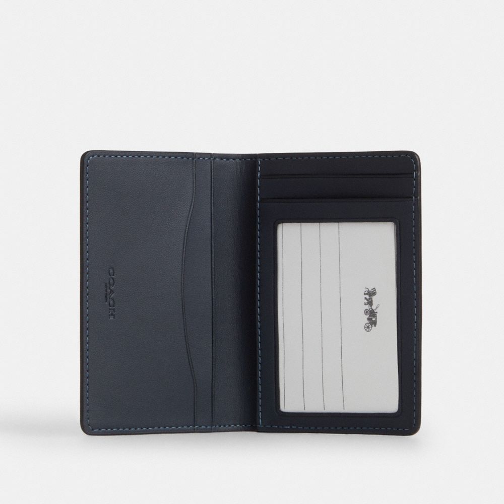 COACH®,Id Card Wallet In Ombre Signature Canvas,Black,Inside View,Top View