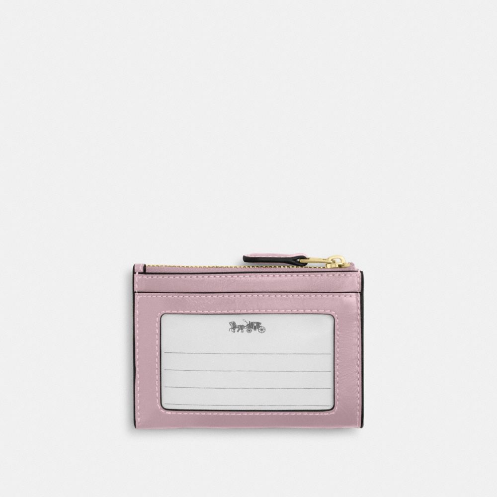 COACH®,Mini Skinny Id Case,Recycled Polyester,Leather,Coin,Card Case,Metal,Logo,Key Ring,Casual,,Back View