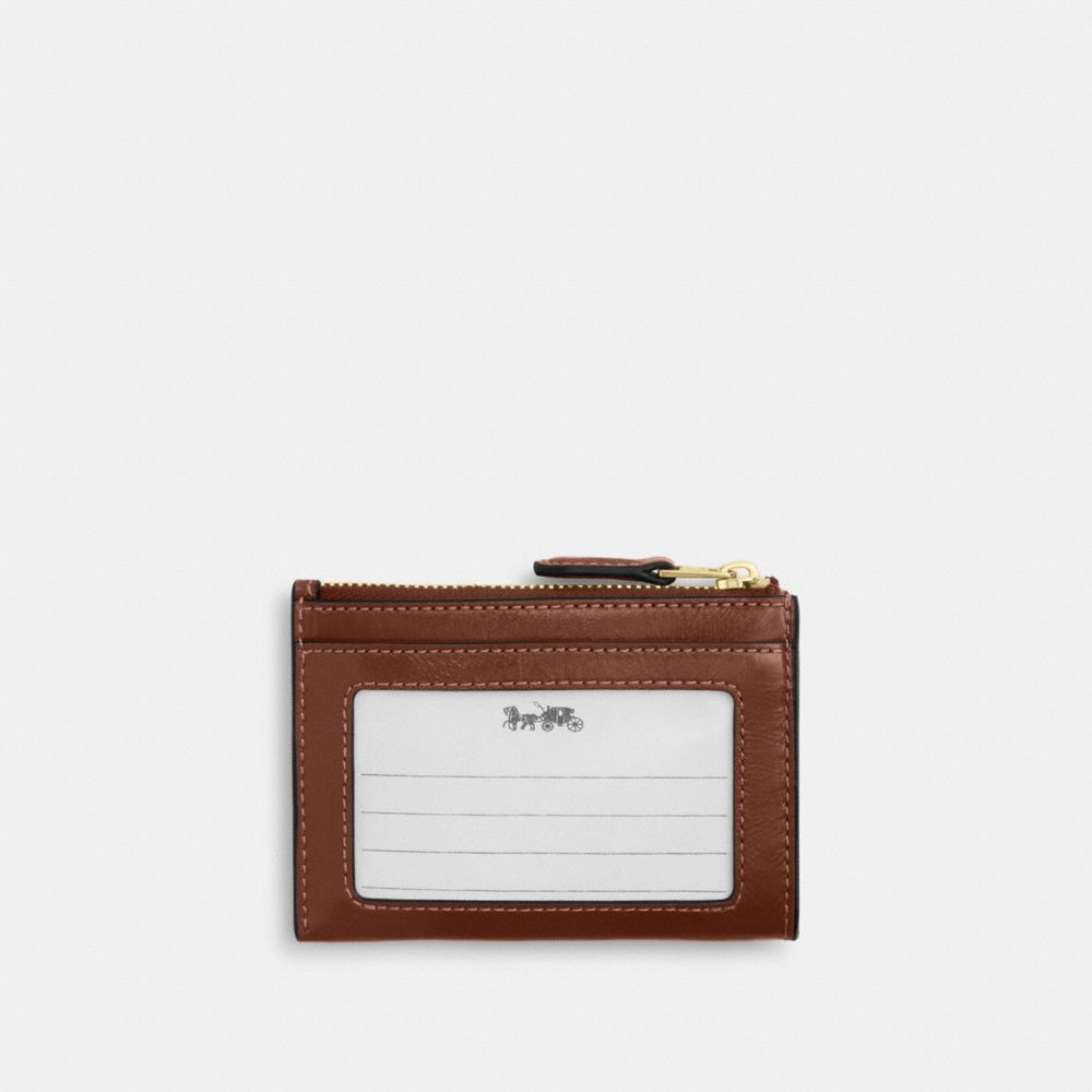 COACH®,Mini Skinny Id Case,Recycled Polyester,Leather,Coin,Card Case,Metal,Logo,Key Ring,Casual,,Back View