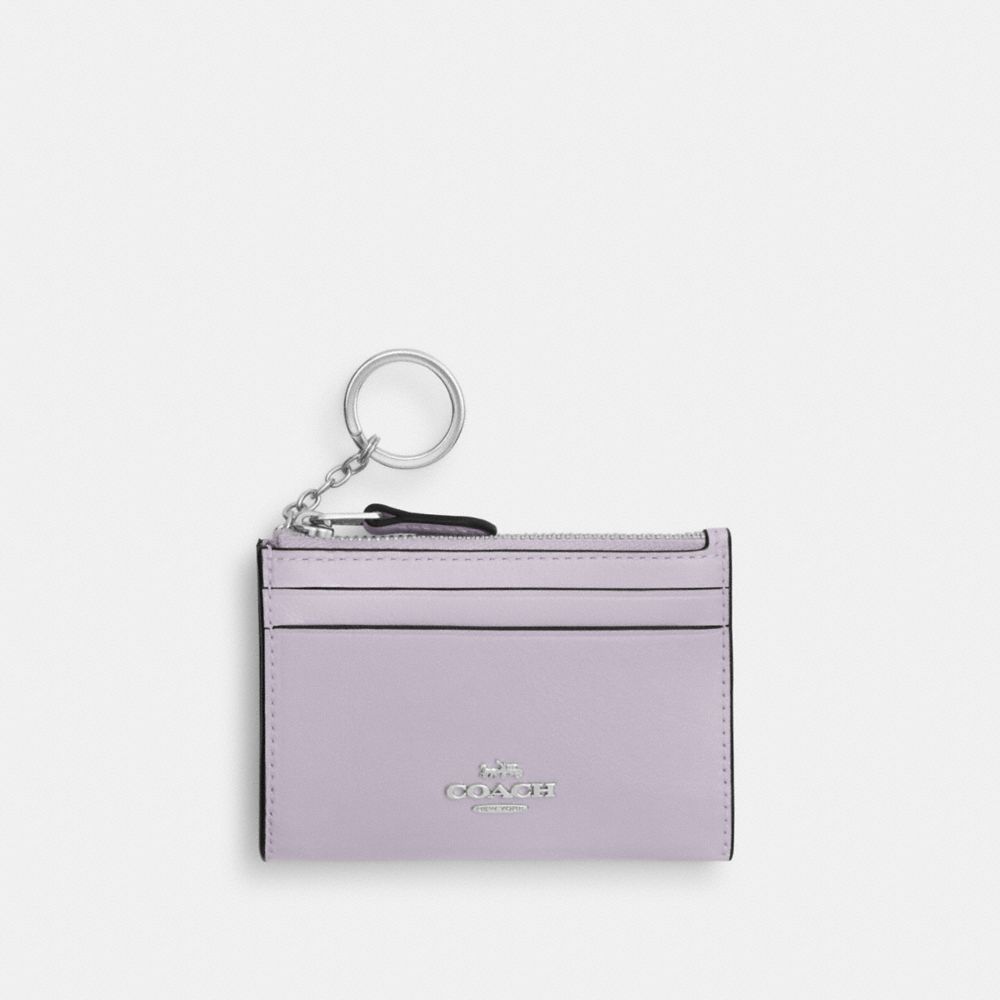COACH®,Mini Skinny Id Case,Recycled Polyester,Leather,Coin,Card Case,Metal,Logo,Key Ring,Casual,,Front View
