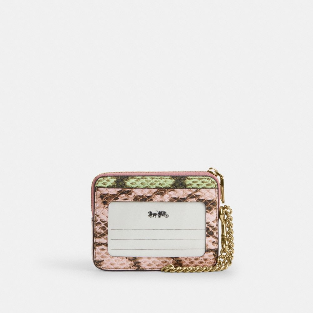COACH®,Zip Card Case In Signature Jacquard,,Back View