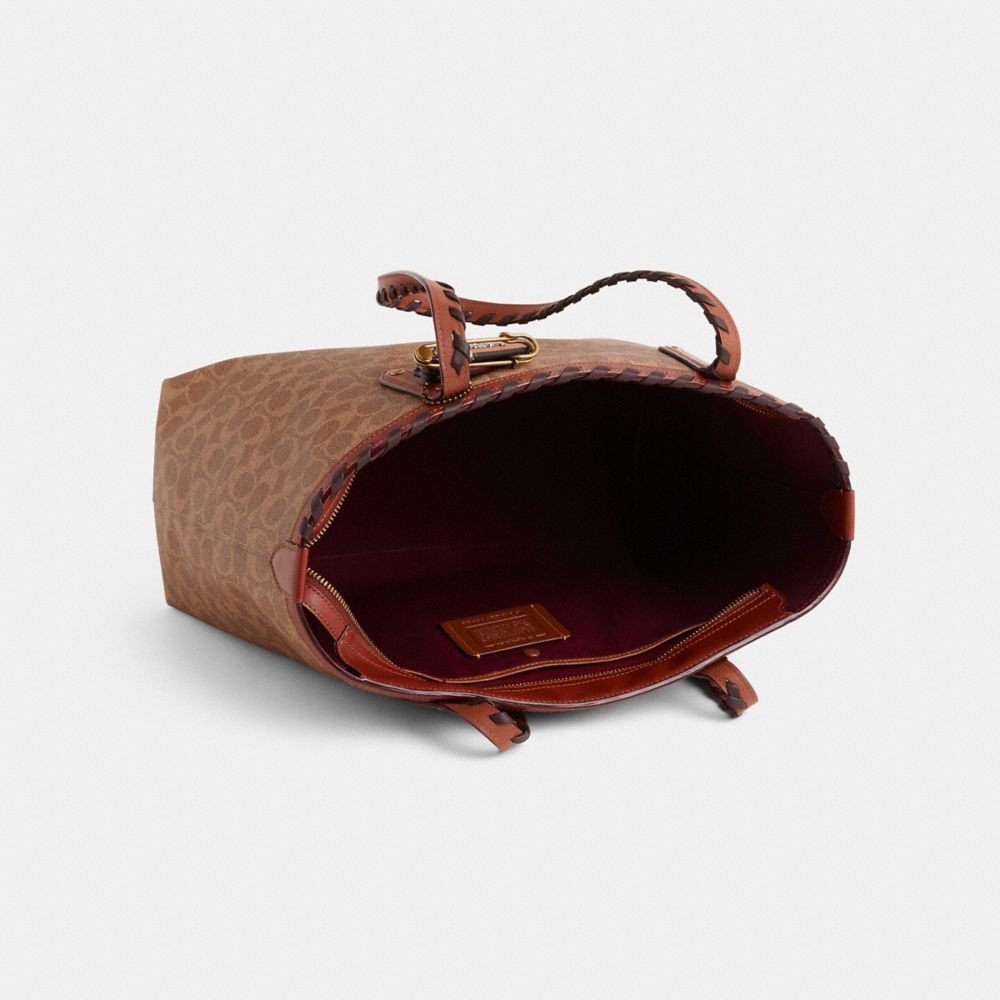 COACH®,Upcrafted Central Tote With Zip In Signature Canvas,,Inside View,Top View