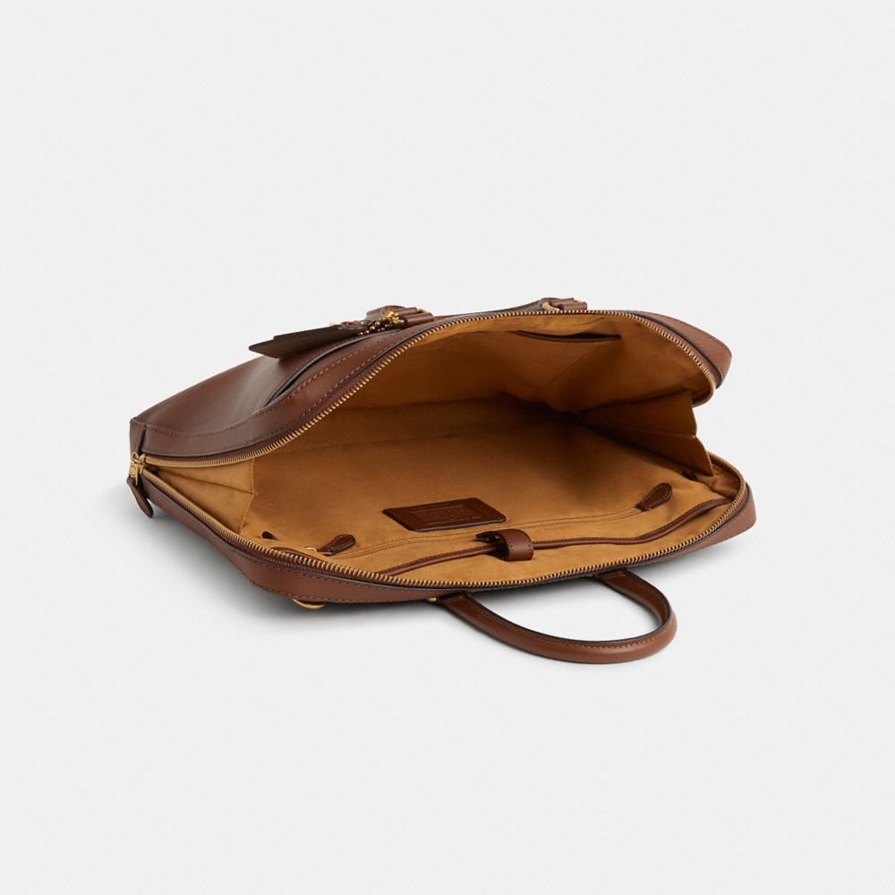 COACH®,Upcrafted Metropolitan Slim Brief,Brown,Inside View,Top View