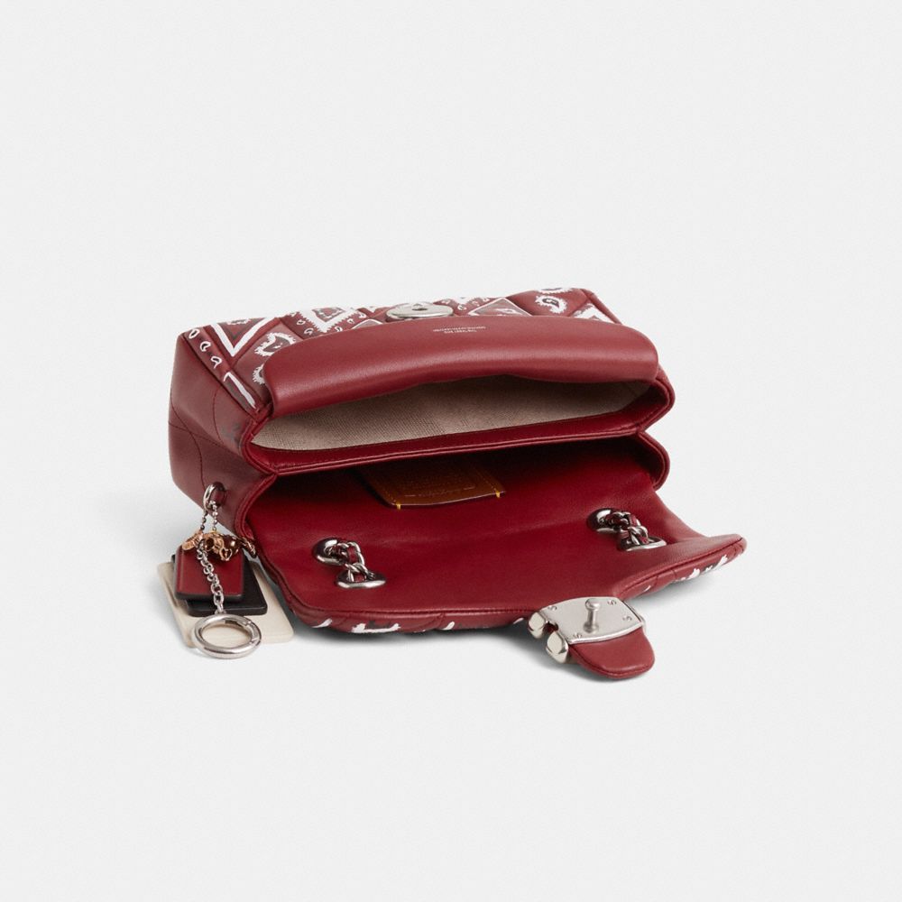 COACH®,Upcrafted Tabby Shoulder Bag 20,Shoulder Bag,Chain Detail,Logo,Metal,Sustainable,Silver Metal,Day Party,Multi Color,Inside View,Top View