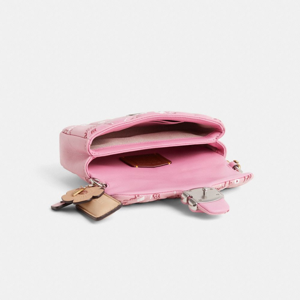 COACH®,Upcrafted Tabby Crossbody Wristlet,Pink,Inside View,Top View