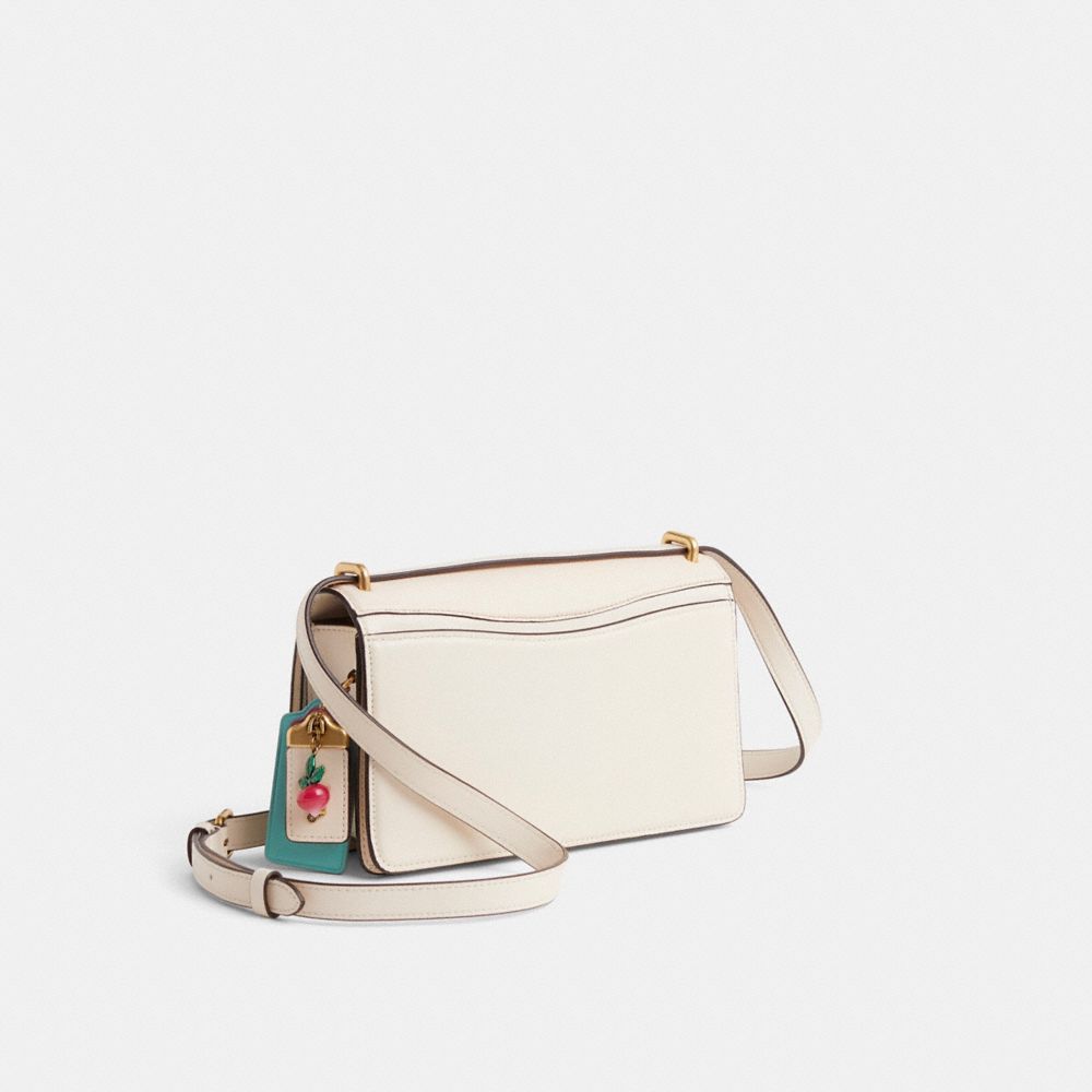 COACH®,Upcrafted Bandit Shoulder Bag,Cream,Angle View