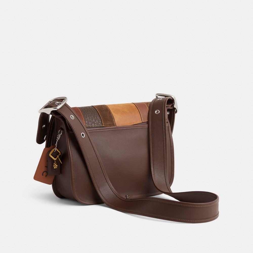 COACH®,Upcrafted Patricia Legacy Bag,Brown,Angle View