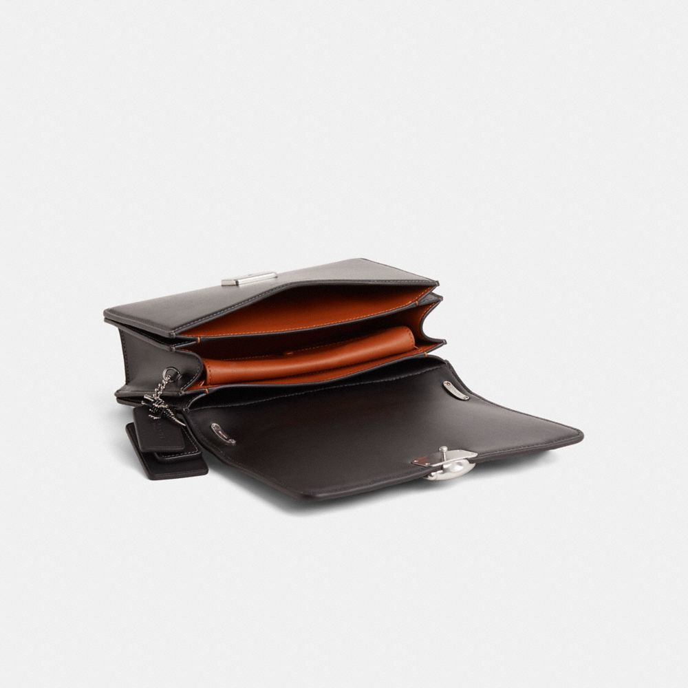 COACH®,Upcrafted Bandit Shoulder Bag,Calfskin Leather,Suede,Leather,Crossbody,Metal Material,Logo,Metal,Lined,Sustainable,...,Black,Inside View,Top View