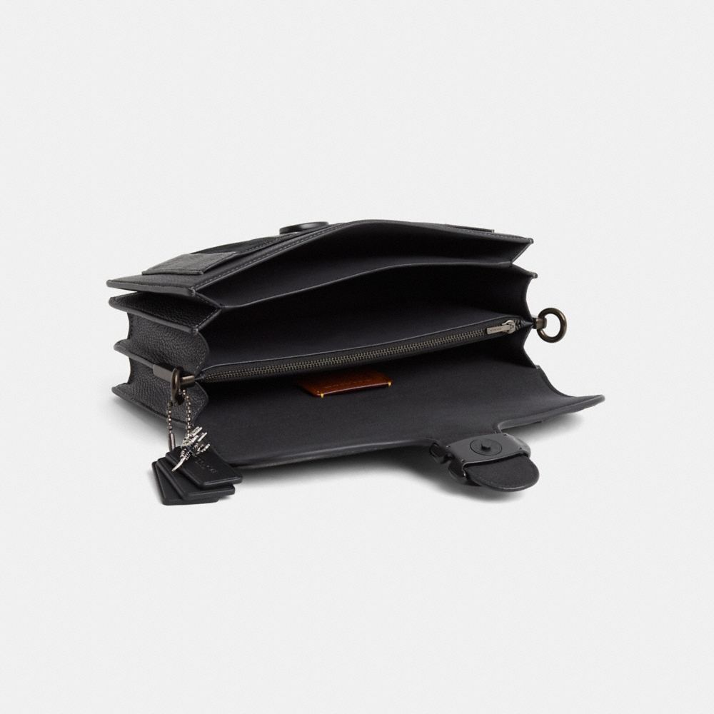 COACH®,Upcrafted Tabby Shoulder Bag 26,Leather,Suede,Shoulder Bag,Logo,Compact,Sustainable,Lined,Day Party,Black,Inside View,Top View