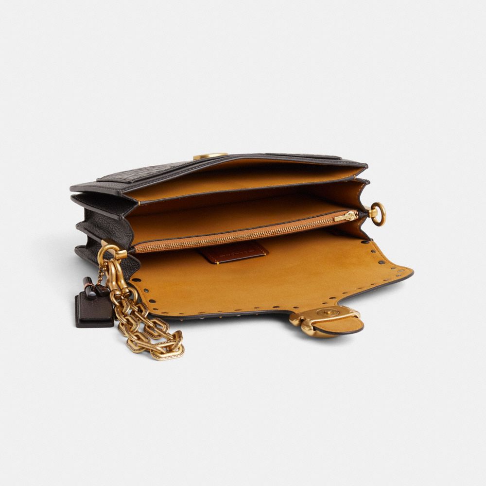 COACH®,Upcrafted Tabby Shoulder Bag 26,Lining Leather,Leather,Shoulder Bag,Chain Detail,Metal,Logo,Studded,Adjustable,Sust...,Black,Inside View,Top View