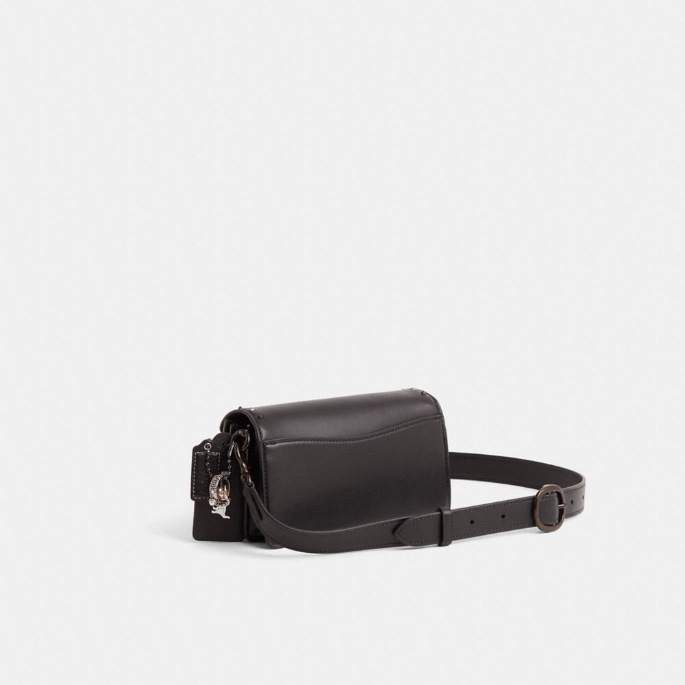 COACH®,Upcrafted Tabby Shoulder Bag 20,Calfskin Leather,Leather,Shoulder Bag,Metal Material,Chain Detail,Metal,Rhinestones...,Black,Angle View