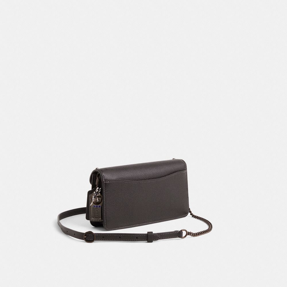 COACH®,Upcrafted Tabby Chain Clutch,Leather,Clutch,Metal Material,Faux Leather,Metal,Logo,Studded,Sustainable,Day Party,Black,Angle View