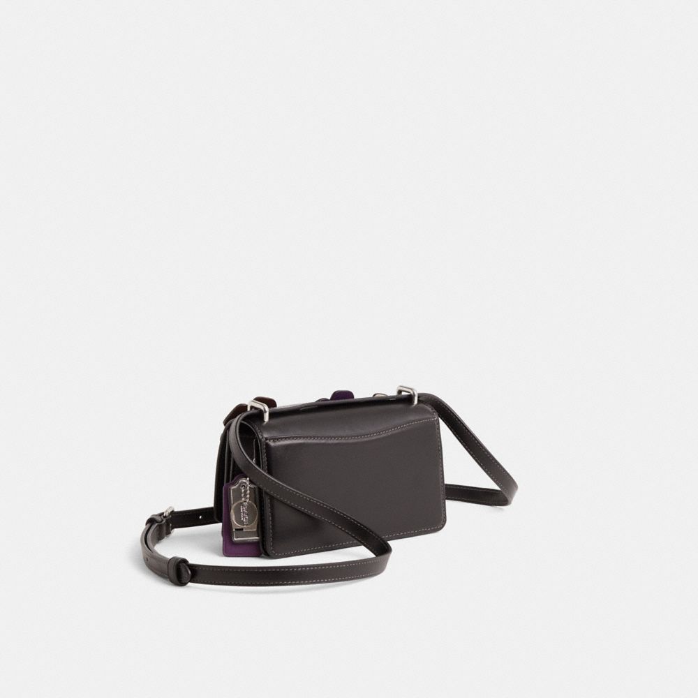 COACH®,Upcrafted Bandit Crossbody Bag,Snakeskin,Leather,Lining Leather,Calfskin Leather,Crossbody,Applique,Metal,Studded,L...,Black,Angle View