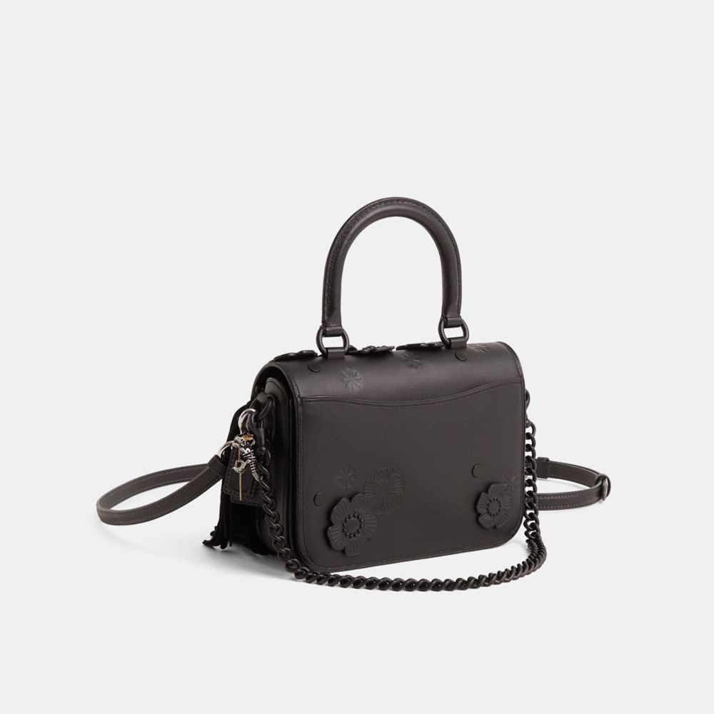COACH®,Upcrafted Rogue Top Handle Bag,Black,Angle View