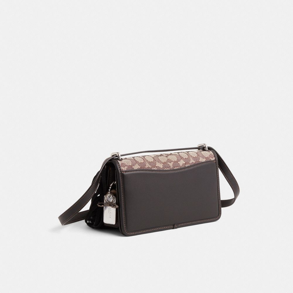 COACH®,Upcrafted Bandit Shoulder Bag,Leather,Lining Leather,Shoulder Bag,Logo,Metal,Mixed Media,Fringe,Color Block,Sustain...,Multi Color,Angle View