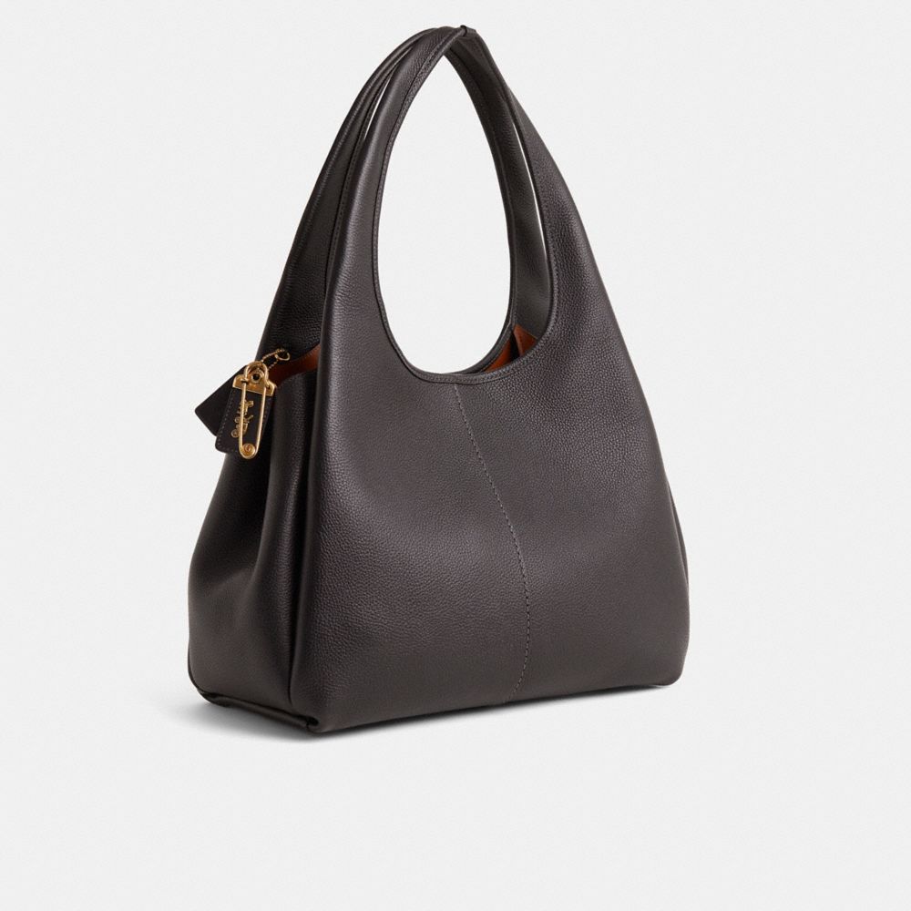 COACH®,Upcrafted Lana Shoulder Bag,Black,Angle View