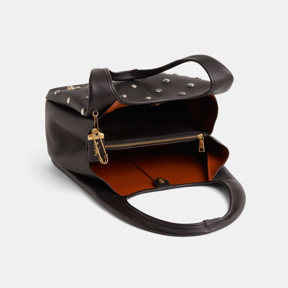 COACH®,Upcrafted Lana Shoulder Bag,Black,Inside View,Top View
