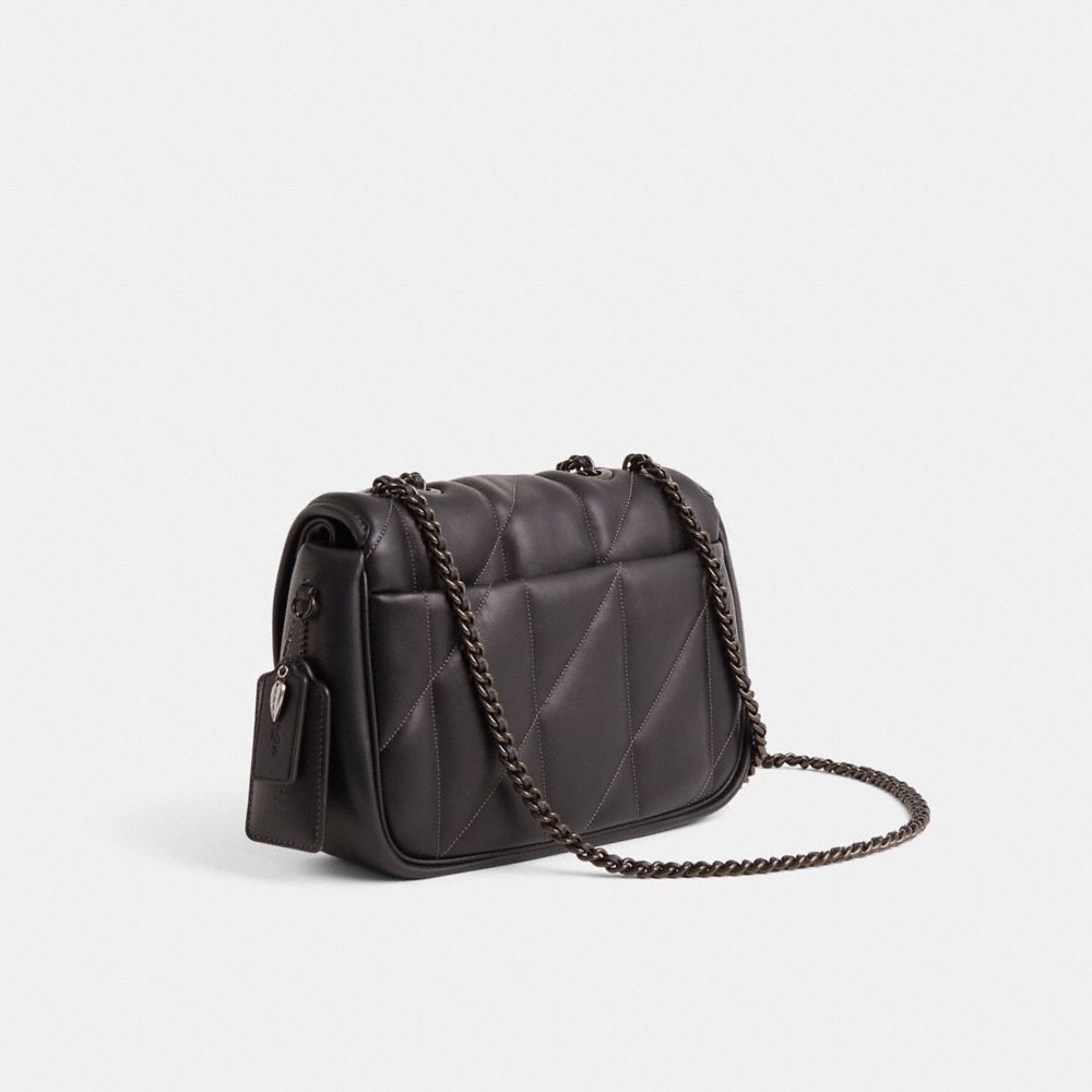 COACH®,Upcrafted Pillow Madison Shoulder Bag,Black,Angle View