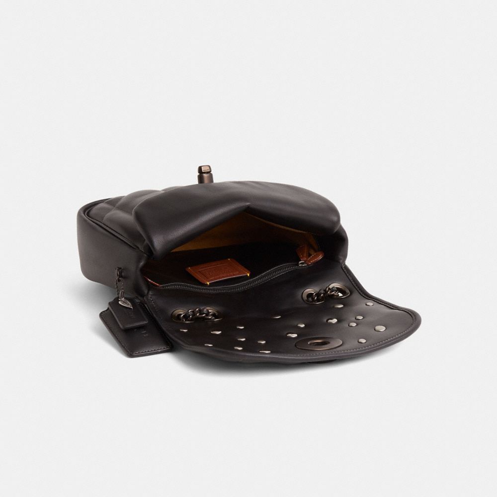 COACH®,Upcrafted Pillow Madison Shoulder Bag,Black,Inside View,Top View