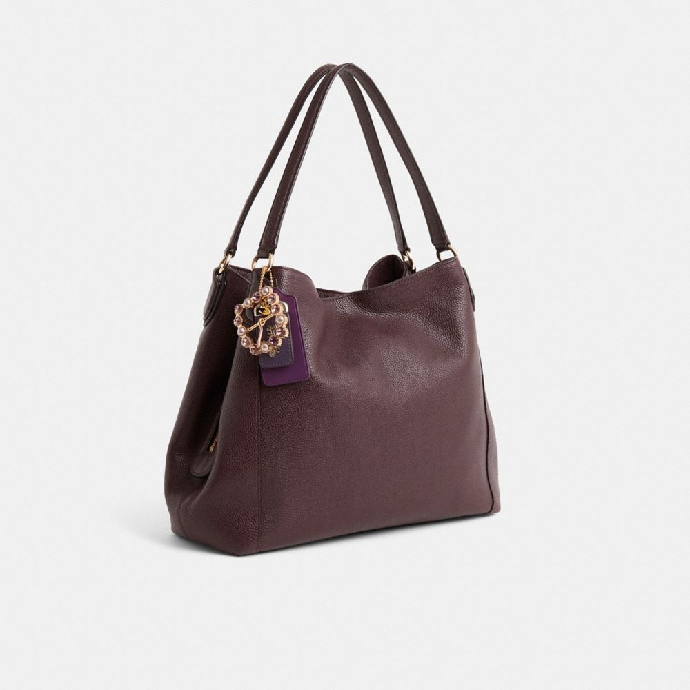 COACH®,Upcrafted Edie Shoulder Bag 31,Maroon,Angle View