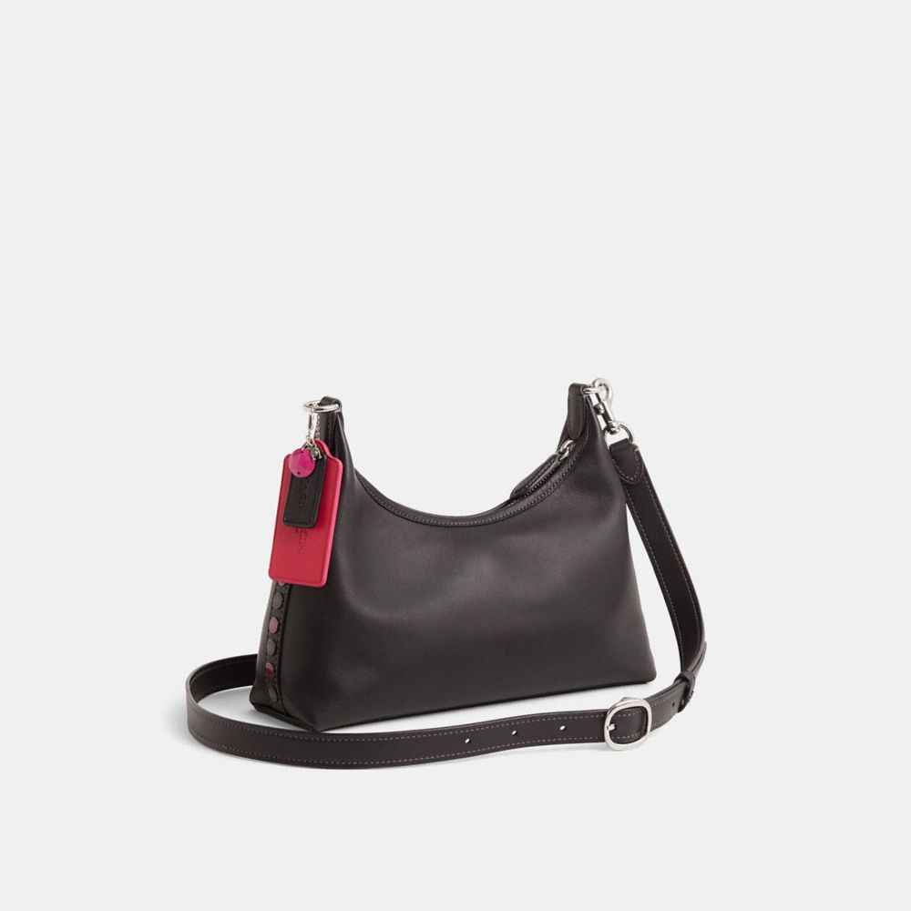 COACH®,Upcrafted Juliet Shoulder Bag 25,Black,Angle View