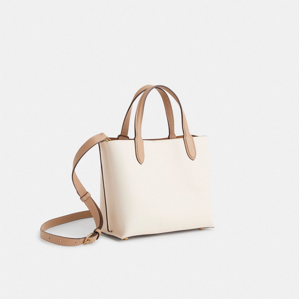COACH®,Upcrafted Willow Tote Bag 24 In Colorblock,Cream,Angle View