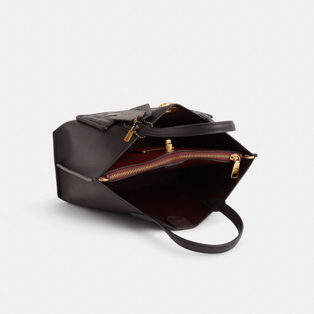 COACH®,Upcrafted Willow Tote Bag 24,Black,Inside View,Top View