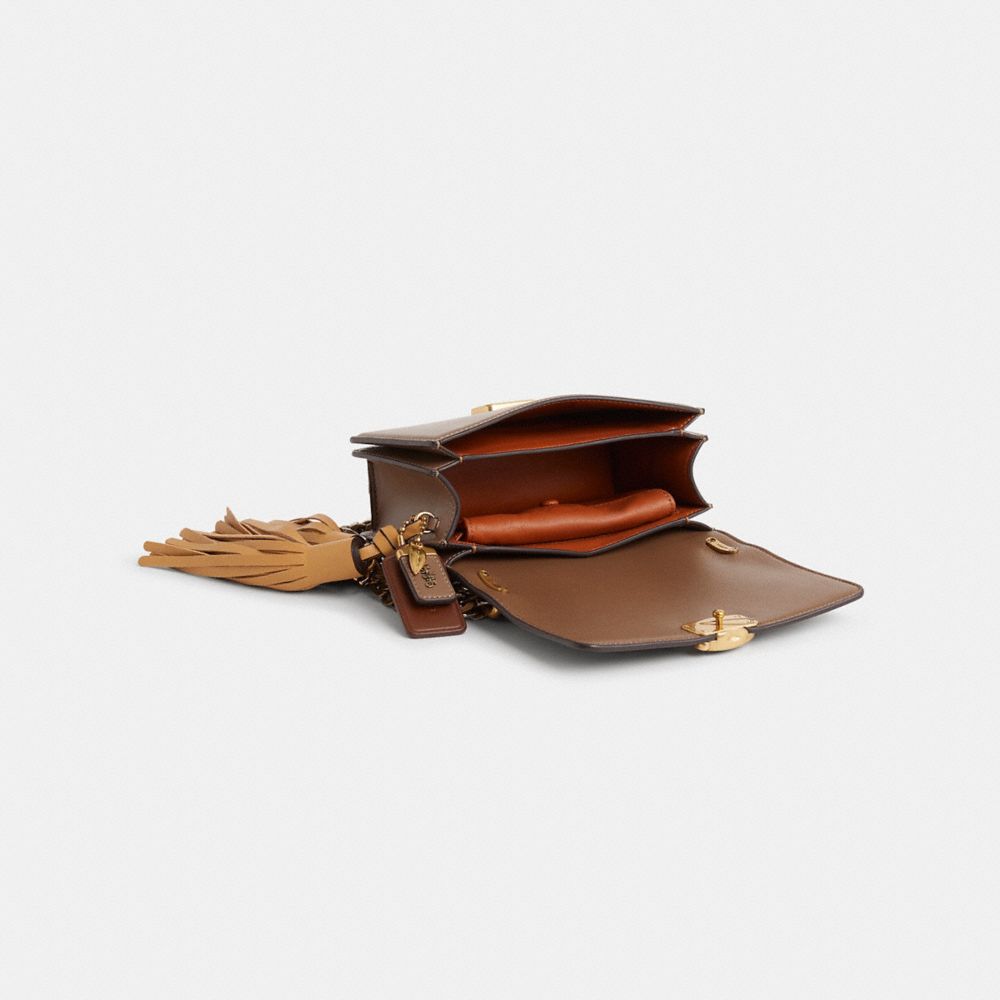 COACH®,Upcrafted Bandit Crossbody Bag,Brown,Inside View,Top View