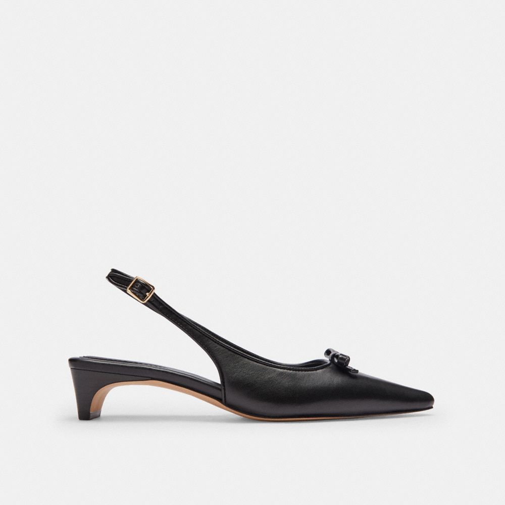 COACH®,Bow Slingback Heel,,Angle View